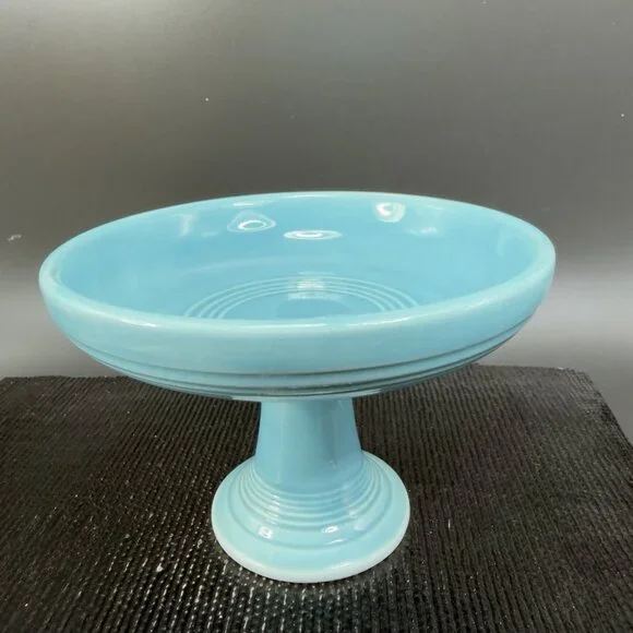 Fiesta Sweets Comport in Original Turquoise Fiestaware Footed Candy Dish Bowl - Picture 11 of 15